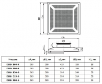 Габаритные размеры диффузоров DLRH