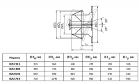 Габаритные размеры диффузоров DZU
