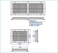 Посадочные размеры и сечение профиля вентиляционной решетки ВР-ГВ