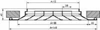 Схема. Алюминиевые потолочные диффузоры 4VA, 4VAC