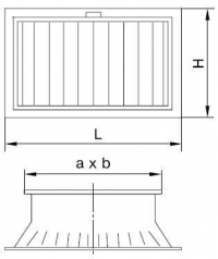 Габартные размеры. Решетки вентиляционные типа РВ