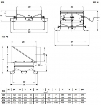 Габаритные размеры диффузоров TSD-M