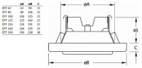 Габаритные размеры диффузоров EFF