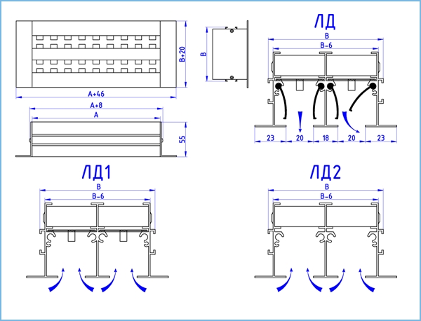 Вентиляционные решетки ЛД, ЛД1, ЛД2