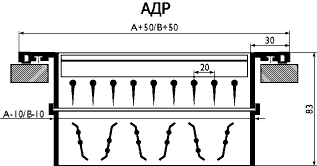 Схема. Вентиляционные решетки АДР, настенные