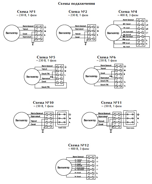 Схемы подключения вентиляторов TKK