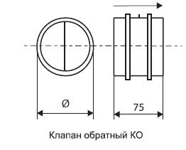 Габаритные размеры клапана КОБ