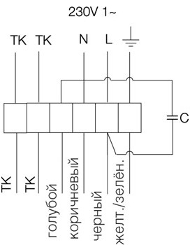 Схема подключения. Вентилятор AW 300E2-K, AW 350E4-K