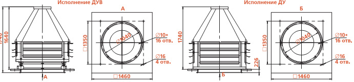 Габаритные размеры вентилятора КРОС-11,2-ДУ