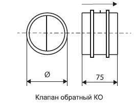 Габаритные размеры клапана КОБ