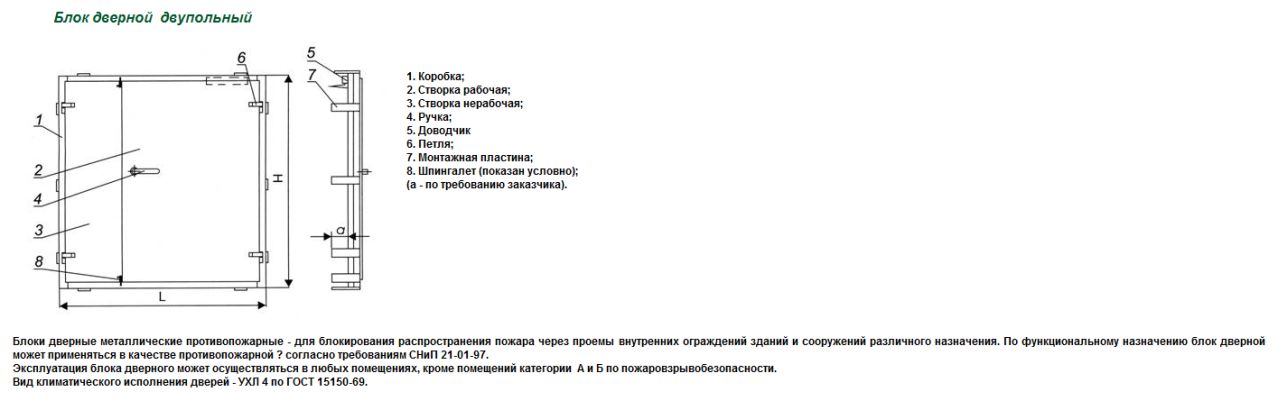 Блок дверной  двупольный