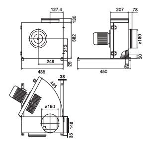 Габаритные размеры  KBT 160