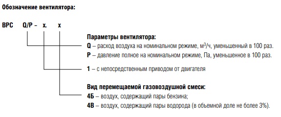 Обозначение взрывобезопасных ВРС